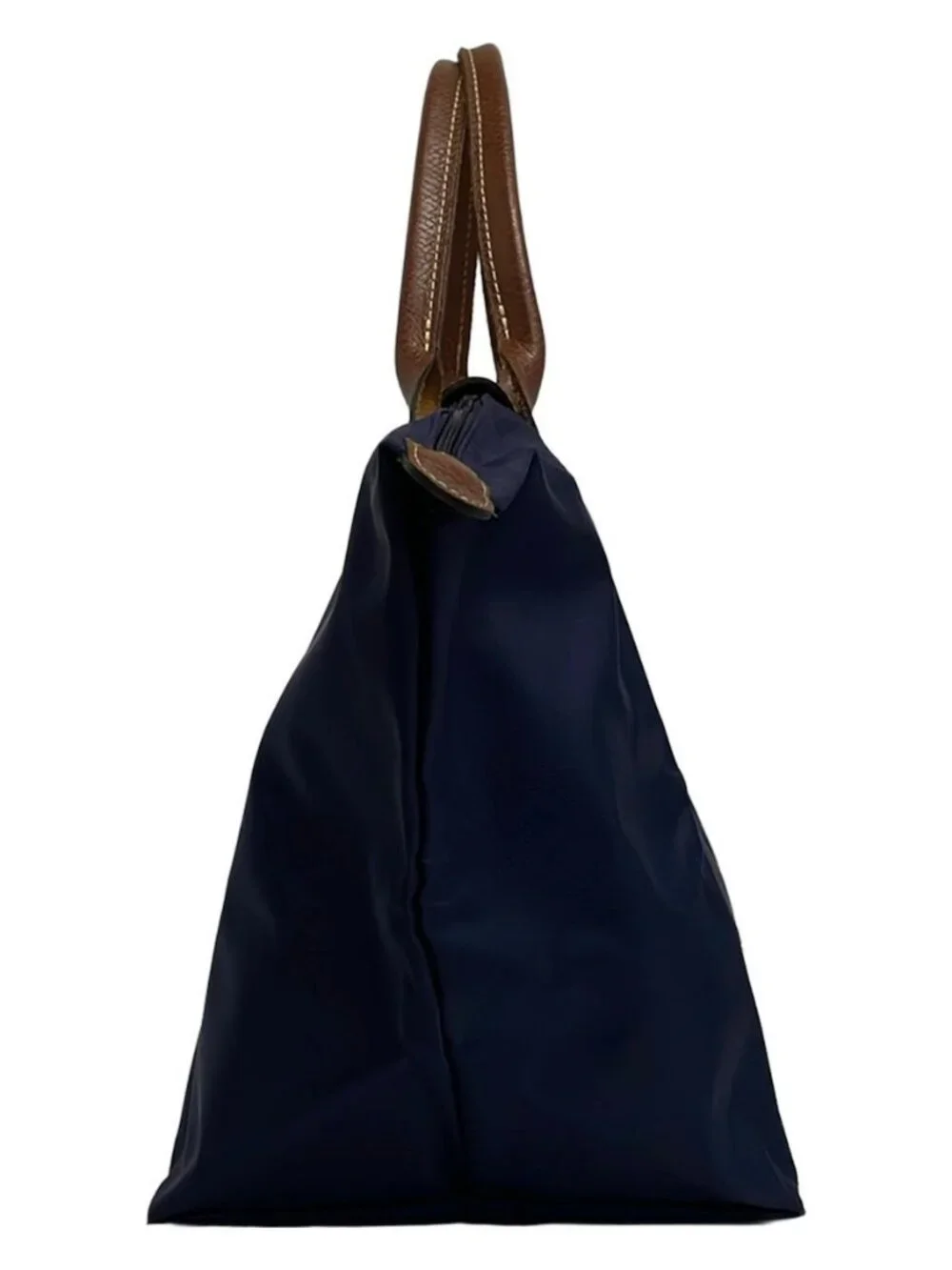 LONGCHAMP Le Preage Original Navy Dark Brown Nylon Leather Handbag